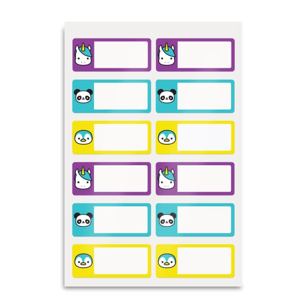 No-Iron Fabric Labels, Cute Animal Designs